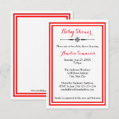 Double coupe rouge - Invitation Baby shower 3x5 (Devant / Derrière)