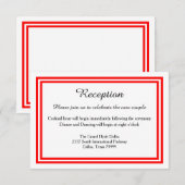 Double coupe rouge - Invitation de réception (Devant / Derrière)