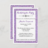 Double coupe violette - Invitation Bachelorette 3x (Devant / Derrière)