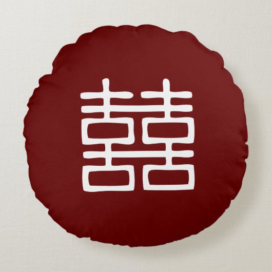 Double Coussin rond Lanterns de Bonheur (Devant)
