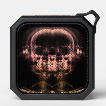 Double crâne X avec casque - Orange