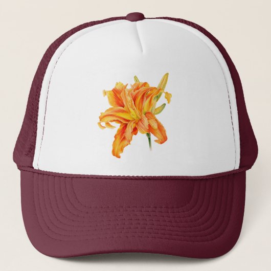 Double Daylily Hemerocallis orange casquette d'art (Devant)