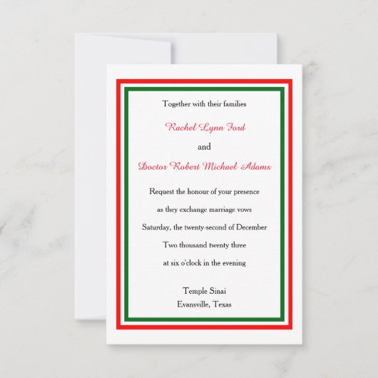 Double décoration de Noël - Invitation de mariage  (Devant)