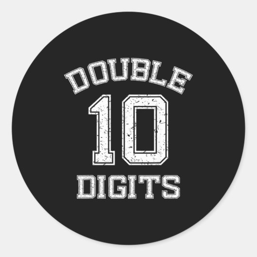 Double Digits 10th Birthday 10 Year Old Ronde Sticker (Voorkant)