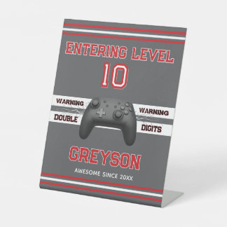 Double digits! Perfect Ten Year old Birthday  Pede Reclamebord Met Voetstuk