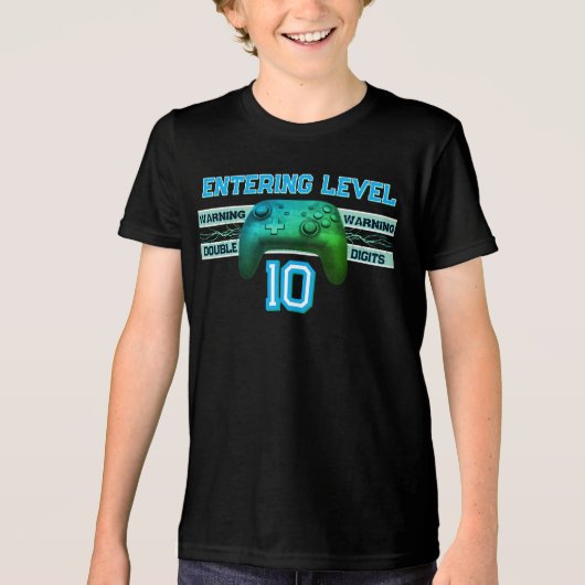 Double digits! Perfect Ten Year old Birthday  Tri-Blend Shirt (Voorkant)