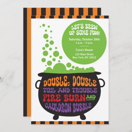 Double, Double Cauldron - Invitation de la fête d' (Devant / Derrière)