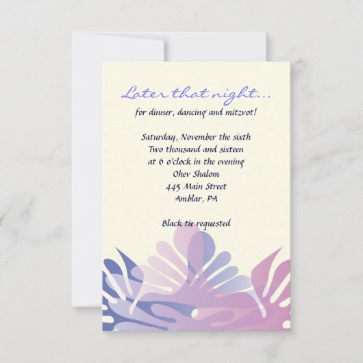 Double Doves B'nai Mitzvah Invitation Carte Party (Devant)
