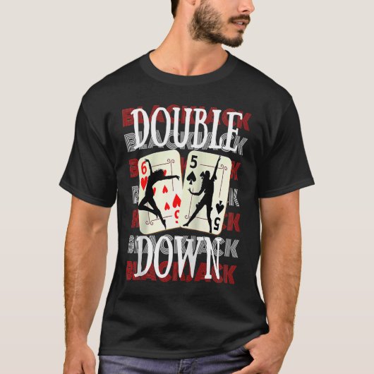 Double Down 21 Casino Gambling Blackjack Raglan Ba T-shirt (Voorkant)