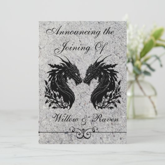 Double Dragon Medieval Handfasting Invitation (Debout devant)
