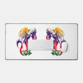 Double Dragons Colorful Tattoo Style Artwork (Clavier et souris)