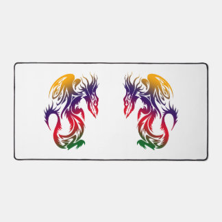 Double Dragons Colorful Tattoo Style Artwork