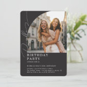 Double Dual Joint Celebration Photo Birthday Party Kaart (Staand voorkant)