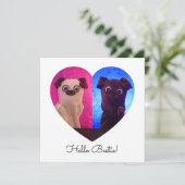 Double Duo Split Photo Heart Besties carte mignonn (Debout devant)