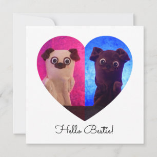 Double Duo Split Photo Heart Besties carte mignonn