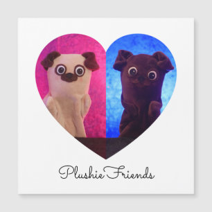 Double Duo Split Photo Hearts Besties Carte magnét