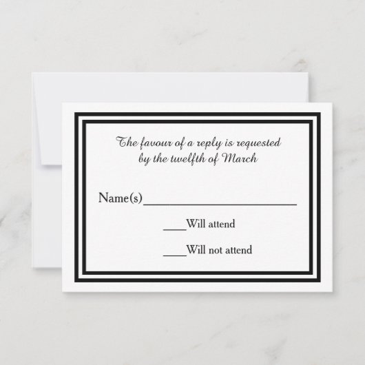 Double encadrement noir - Carte RSVP (Devant)