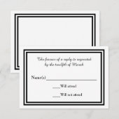 Double encadrement noir - Carte RSVP (Devant / Derrière)