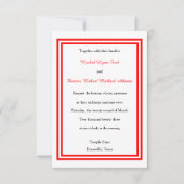 Double encadrement rouge - Invitation de mariage 3 (Devant)
