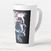 Double exposition homme latte Mug (Angle droit)