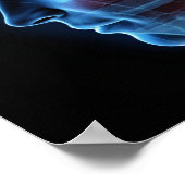 Double Exposure menselijke schedel en de Amerikaan Poster (Hoek)