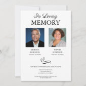 Double Faire-Part de Funérailles Photo Mémorial (Devant)