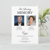 Double Faire-Part de Funérailles Photo Mémorial (Debout devant)