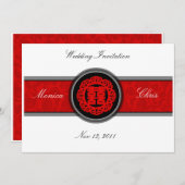 Double faire-part de mariage chinois A001 de (Devant / Derrière)