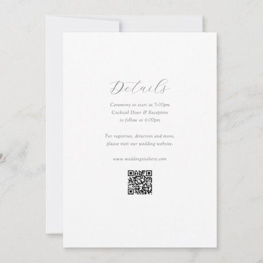 Double Faire-part de mariage chinois moderne (Dos)