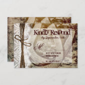 Double fer à cheval Cartes RSVP de mariage rustiqu (Devant / Derrière)