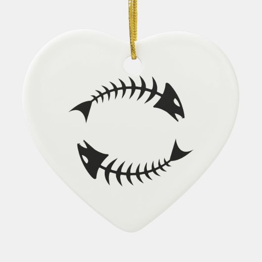 Double Fishbone Fischgräte Keramisch Ornament (Voorkant)