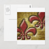 Double Fleur de Lis Briefkaart (Voorkant / Achterkant)