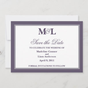 Double Frame Save The Date Aankondiging-pruim Kaart
