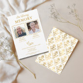 Double Funeral Memorial Foto Gold Script Kaart
