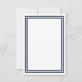 Double garniture Navy -3x5 Invitation de mariage (Dos)