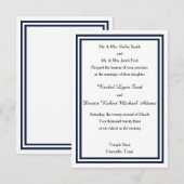 Double garniture Navy -3x5 Invitation de mariage (Devant / Derrière)