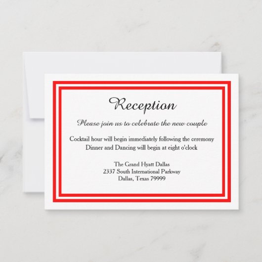Double garniture rouge - Invitation de réception (Devant)