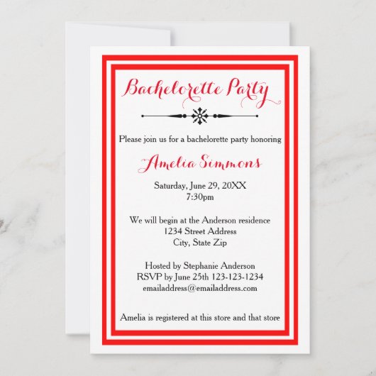 Double Garniture Rouge - Invitation Enterrement de (Devant)