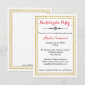 Double Gold Trim - 3x5 vrijgezellenuitnodiging Kaart (Voorkant / Achterkant)