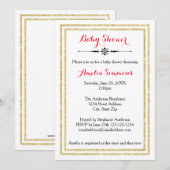 Double Gold Trim - Invitation Baby shower (Devant / Derrière)