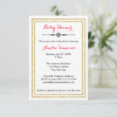 Double Gold Trim - Invitation Baby shower 3x5 (Debout devant)