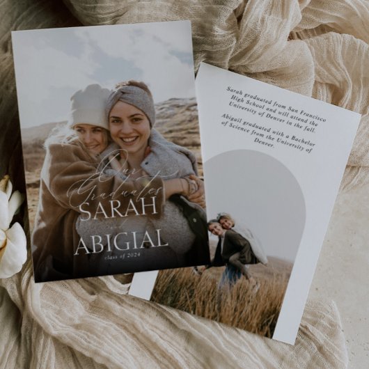 Double Graduates Photo Afstuderen aangekondigd Aankondiging