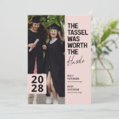 Double Graduation Chic Photo Party Invitation (Debout devant)
