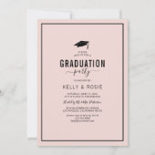 Double Graduation Chic Photo Party Invitation (Dos)