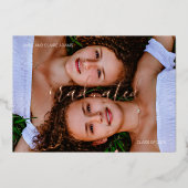 Double Graduation Photo Faire-part Foil (Recto)