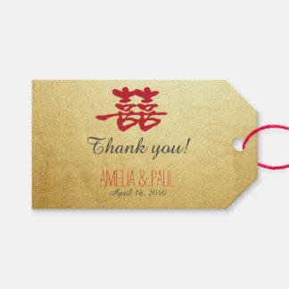 Double Happiness Chinees huwelijksgeschenk Label Cadeaulabel