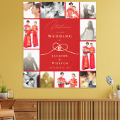 Double Happiness Knot Chinese Wedding Photo Canvas Afdruk (Insitu (Woonkamer))