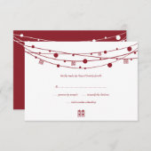 Double Happiness Lanterns Mariage Cartes RSVP (Devant / Derrière)