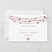 Double Happiness Lanterns Mariage Cartes RSVP (Devant)