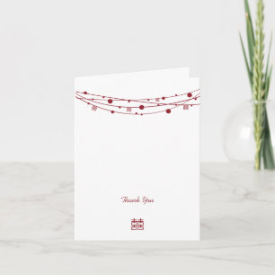 Double Happiness Lanterns Mariage Merci Cartes